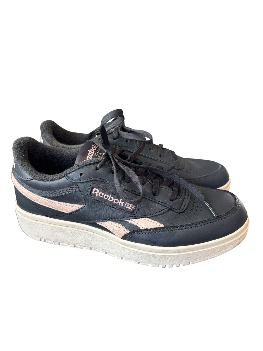 Reebok Sport Club C Double Sneaker Black/Light Pink Size‎ 8
